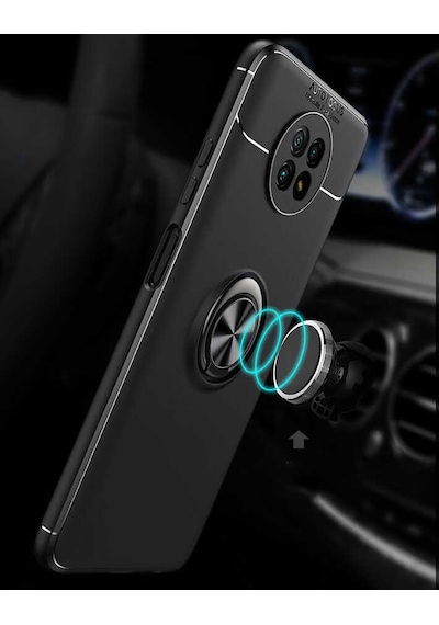 Xiaomi Redmi Note 9 5g Kılıf Zore Ravel Silikon Kapak Siyah-Mavi