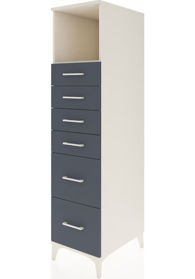 Kronos Dolap Tek Raflı 6 Çekmeceli 44x59x182 Aytaşı-antrasit Aytaşı