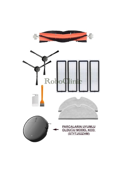 Xiaomi Mop 2 Pro 3d Dıkkat:kameralı-plus Global M.kod:stytj02zhm Uyumlu Firça,filtre,mop-11 Parça
