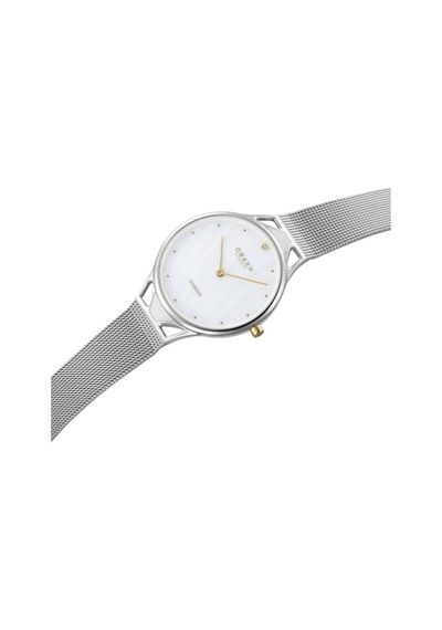 Obaku Denmark V302lxcwmc Quartz Çelik Hasır Gri Safir Cam 32 Mm Kadın Kol Saati Gri