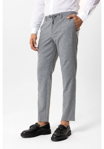 Back And Bond Koyu Gri Slim Fit Beli Bağcıklı Yünlü Jogger Pantolon Çok Renkli