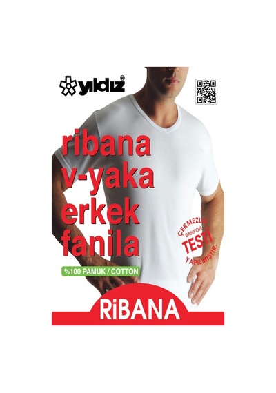 Yıldız Erkek Ribana V Yaka Body Atlet 60/62 - 6 Adet 001