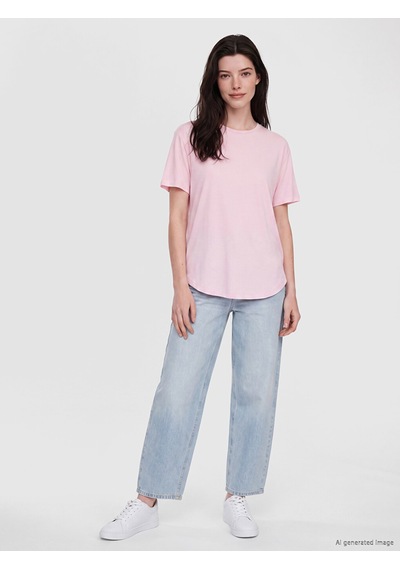 Lcw Comfort Pembe Modal Karışımlı Kadın Tişört