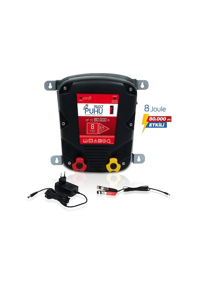 Puhu Güneş Enerjili Elektrikli Çit Cihazı 8 Joule 60w Panel + 12v/42ah Jel Akü