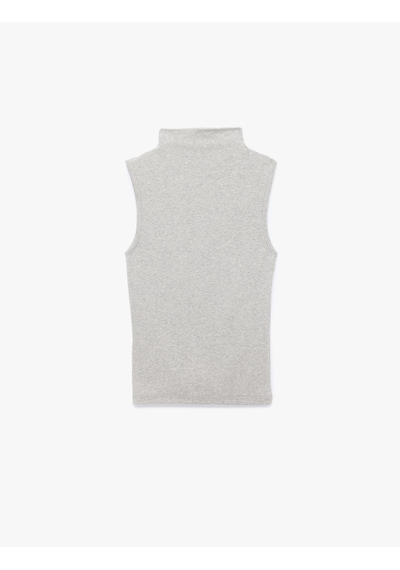 Koton Modal Karışımlı Slim Fit Dik Yaka Kolsuz Atlet Gri Melanj 7wal30033ık
