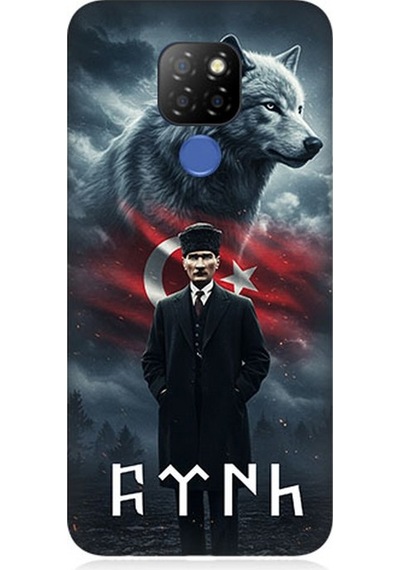 General Mobile Gm 20 Uyumlu Gölgede Kurt Ve Atatürk Desenli Silikon Kılıf Çok Renkli