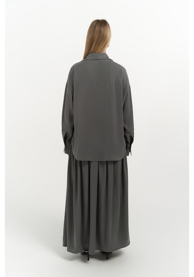 Mai Collection Mai Studios Co. Ginevra Gri Gömlek Etek Takım Gri