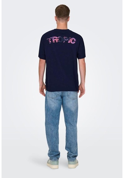 Only & Sons Onsmervyn Lıfe Rlx Summer Ss Tee 22029519 Lacivert 001