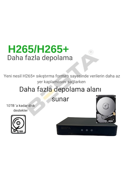 5mp 1440p Warm Led 4 Kameralı 320gb Hdd Güvenlik Kamerası Seti