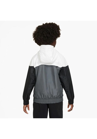 Nike Sportswear Windrunner Kapüşonlu Su Geçirmez Ceket Beyaz-gri-siyah'