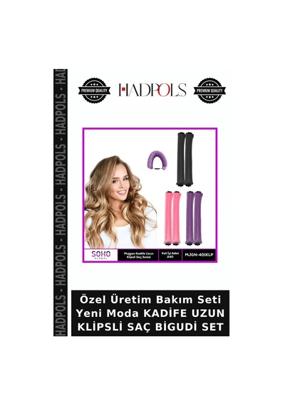 Özel Üretim Bakım Seti Yeni Moda Kadife Uzun Klipsli Saç Bigudi Set Çok Renkli