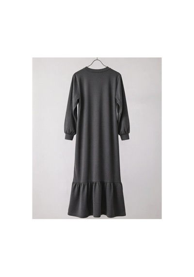 Angel&co. Girls Clothing Kız Çocuk Gri Uzun Kollu Maksi Tesettür Penye Elbise Gri - 842728793 Gri
