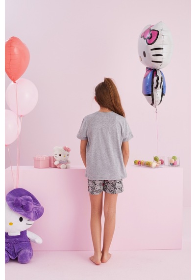 Siyah İnci Lisanslı %100 Pamuk Çok Renkli Bisklet Yaka Şort Pijama Takım Hk101 Gri Siyah İnci Lisanslı %100 Pamuk Çok Renkli Bisklet Yaka Şort Pijama Takım Hk101 Gri