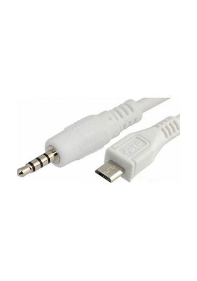 3,5 Mm 4 Boğum Trrs Erkek - Mikro Usb Erkek Ses Aux Kablosu 50cm