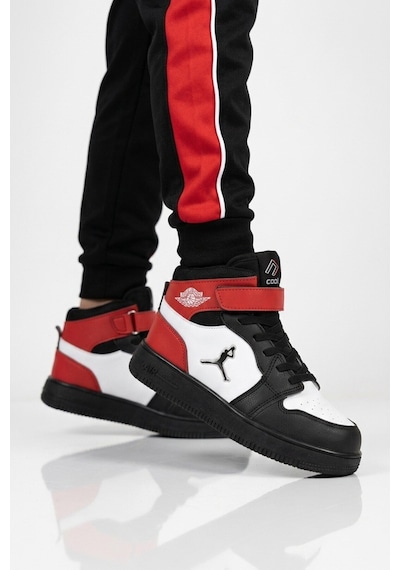 Cool Kırmızı Cırtlı Basket Tarzı Bilek Boy Sneaker Erkek Çocuk Spor Ayakkabı Haykat Uzun Air
