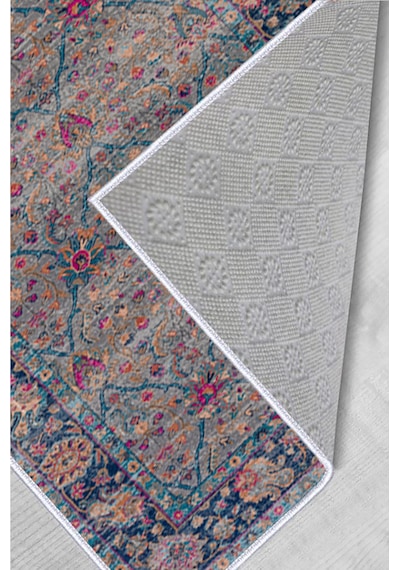 Rovigo Home Dijital Baskı Yıkanabilir Kaymaz Taban Salon Halısı RVG1579-HT758 Çok Renkli