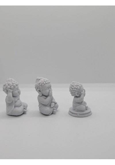 3 Lü Mini Buddha Heykeli Seti Meditasyon & Zen Dekoratif Obje