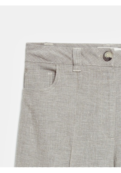 DİLVİN 72728 Keten Karışımlı Geniş Paça Pantolon-taş