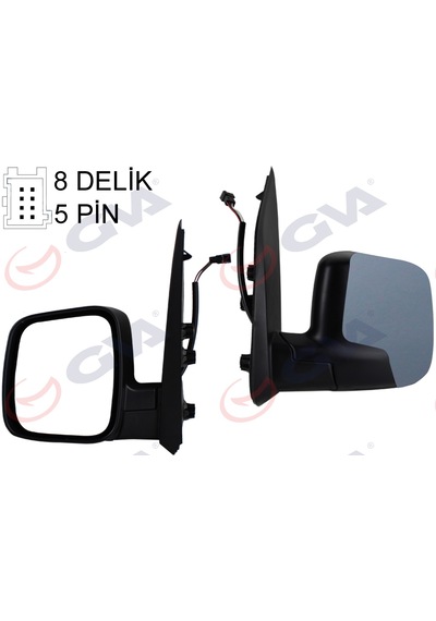 Dış Dikiz Aynası Sol Fıorıno-bıpper-nemo 07 Elektrikli+ısıtmalı+astarlı+konveks 5 Fiş Vm-6115ehpl