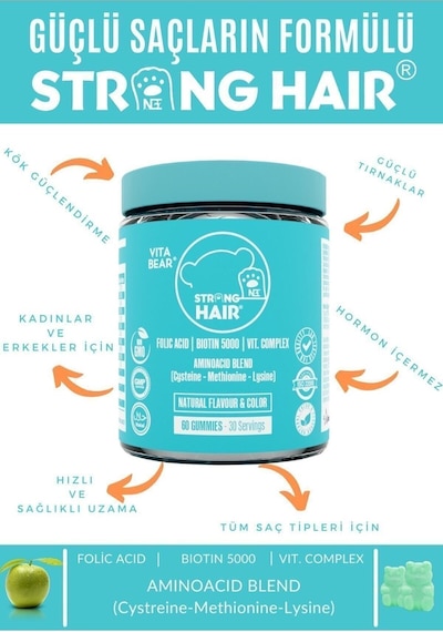 Strong Hair Gummy Vitamin 60 Adet