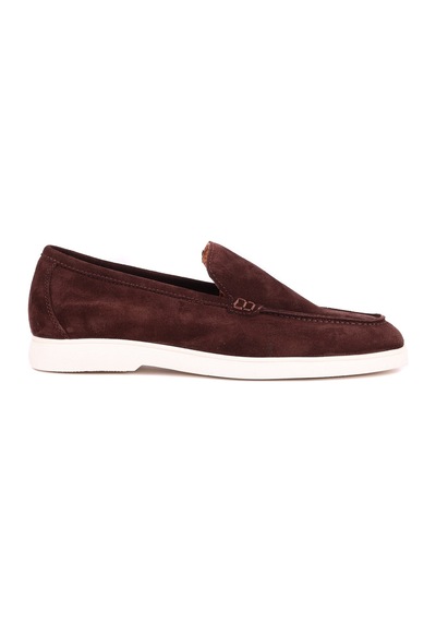Shoetyle - Hakiki Süet Deri Kahverengi Erkek Loafer - 115-k664 -1604 Kahve Rengi
