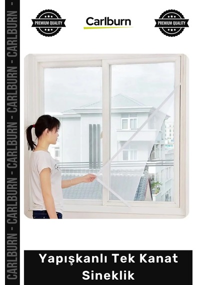 Tülsineklik 125x75 Cm İnce Dokulu Tül Pratik Montaj Pencere Kapı Uyumlu Yapışkanlı Tek Kanat Sinekl
