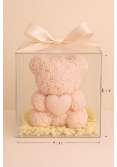 20'li Ayıcık Şeklinde Kokulu Mum Söz Nişan Baby Shower Hediyeliği Pembe