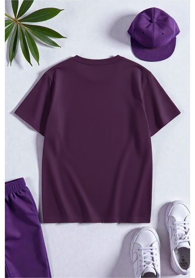 Uyguntarz Unisex Active Baskılı Tasarım Tshirt Mor
