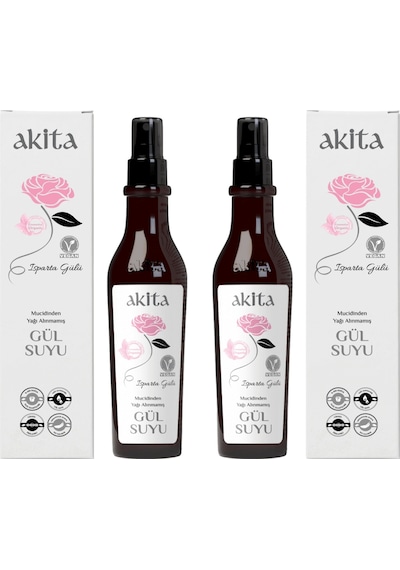 Akita Doğal Yağı Alınmamış Gül Suyu 2 x 250 ML