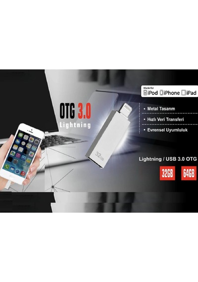 Apple Uyumlu 64 Gb Flash Bellek İphone Usb Lightning Otg Çift Taraflı Harici Depolama Çift Taraflı Bağlantı Lightning + Usb : Bir Tarafı İphone, İpad Ve İpod Touch Cihazlarla Diğer Tarafı İse Pc, Mac Ve Otg Destekli Android Sistemlerle Tam Uyumludur. Apple Uyumlu 64 Gb Flash Bellek İphone Usb Lightning Otg Çift Taraflı Harici Depolama Çift Taraflı Bağlantı Lightning + Usb : Bir Tarafı İphone, İpad Ve İpod Touch Cihazlarla Diğer Tarafı İse Pc, Mac Ve Otg Destekli Android Sistemlerle Tam Uyumludur.