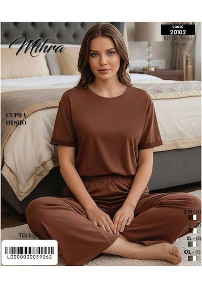 İkikareshop Mihra 20102 Kadın Oysho Kısa Kol Pijama Takımı Çok Renkli
