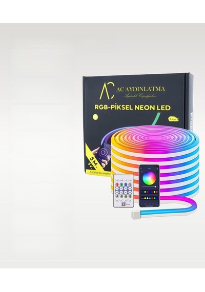 Usb Neon Rgb Piksel Şerit Led - Animasyonlu - Sese Duyarlı - 5 Metre Aplikasyon - Kumandalı