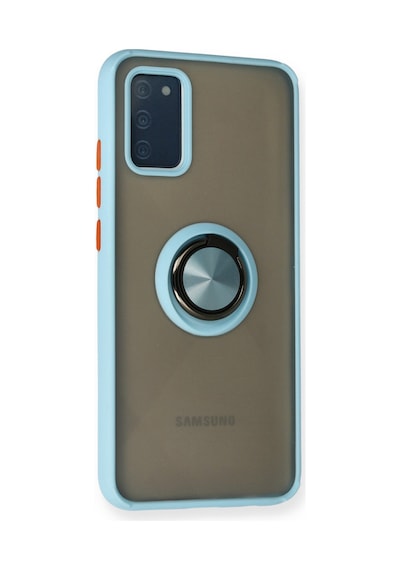 Samsung Galaxy  Uyumlu,  A02s Kılıf Montreal Yüzüklü Silikon Kapak - Buz Mavi