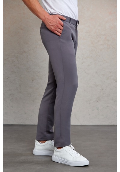 Hatemoğlu Gri D. Slim Fit Desenli Yandan Cep Kanvas Pantolon Gri Hatemoğlu Gri D. Slim Fit Desenli Yandan Cep Kanvas Pantolon Gri