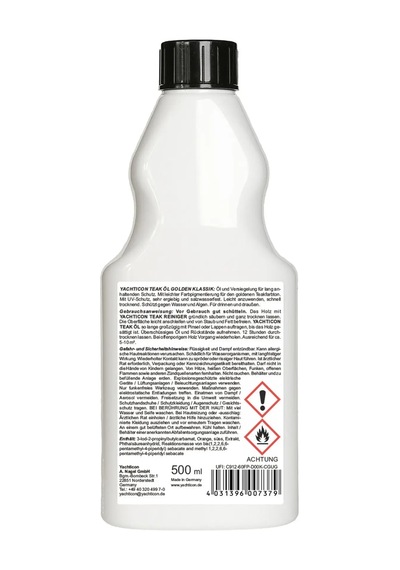 Yachticon - Tik Yağı Golden Klasik 500ml : Ahşap Yüzeylerinize Sıcak Altın Işıltısı Ve Profesyonel Marin Kalkanı