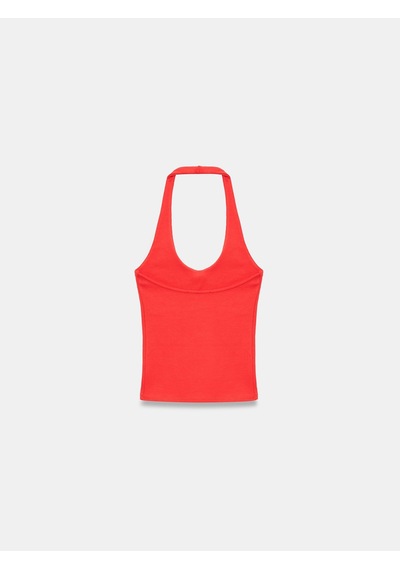 Dilvin 21052 Halter Yaka Top Kırmızı