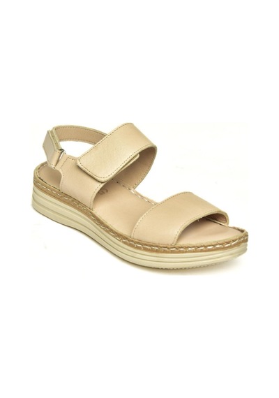 Fox Shoes U555240603 Bej Hakiki Deri Kadın Sandalet Bej-hakiki Deri Bej