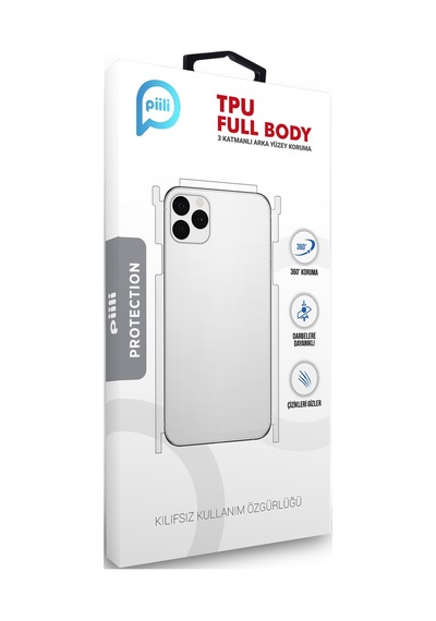 Piili Apple iPhone Uyumlu 15 Pro Max Tpu Full Body Arka Yüzey Koruyucu