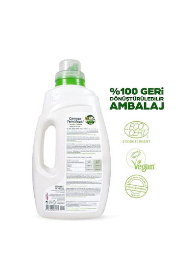 Just Green Organic Renkli Çamaşırlar İçin Doğal Sıvı Deterjan, Hassas Ciltlere Özel Hipoalerjenik & Vegan Çamaşır Deterjanı, 1500 Ml