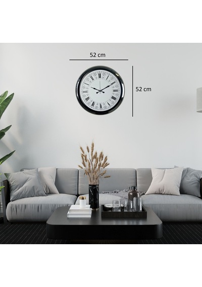 Krom Manadala Desenli 52 X 52 Cm Duvar Saati