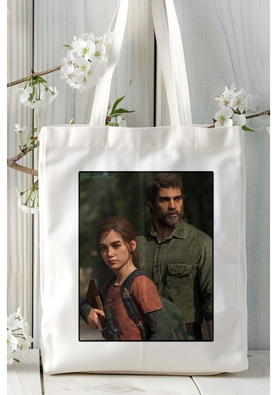 Art Hediye The Last Of Us Oyun Baskılı Bez Çanta Omuz Çantası Kişiye Özel Model 5 Çok Renkli