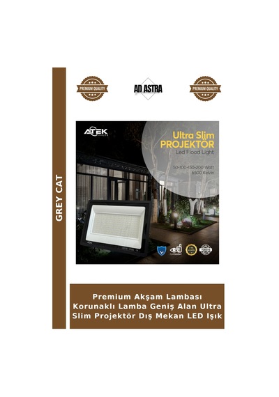 Premium Akşam Lambası Korunaklı Lamba Geniş Alan Ultra Slim Projektör Dış Mekan Led Işık