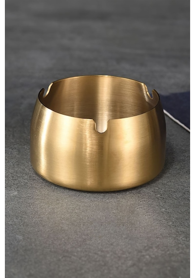 Çelik Gold 8 Cm Derin Kafe Restaurant Lokanta Yuvarlak Kül Tablası Küllük Mt173s