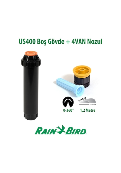 Rain Bird 4van Sprey Nozulu 1,2 Mt. Ve Us400 Boş Gövde Seti