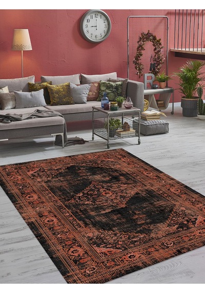 Dijital Baskılı Yıkanabilir Kaymaz Taban Salon Ve Oturma Odası Halısı 6102h 001