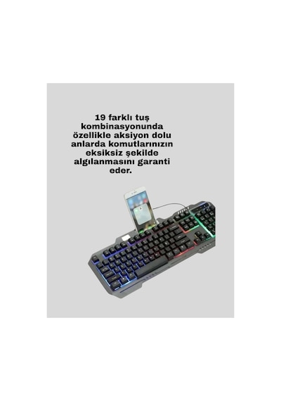 Klavye Ve Mouse Seti Pg8018 Dayanıklı Tuşlar Hızlı Komut - Hs08373690-5588 Renkli