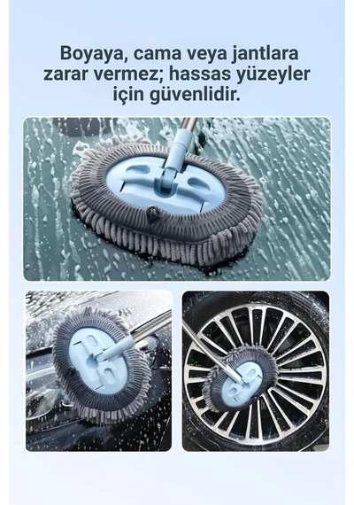 Çok Fonksiyonlu Mikrofiber Araba Yıkama Fırçası Teleskopik Uzun Saplı Detay Fırçası Oto Araç Mopu Diğer