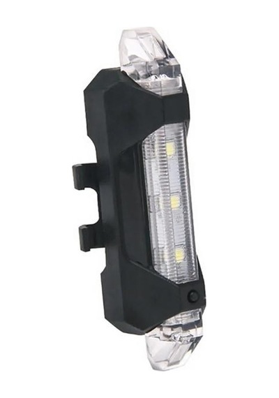 Bisiklet Işığı Led Stop Arka Ikaz Lamba Işık Usb Şarjlı 4 Mod beyaz-kırmızı ledli Gri - Siyah