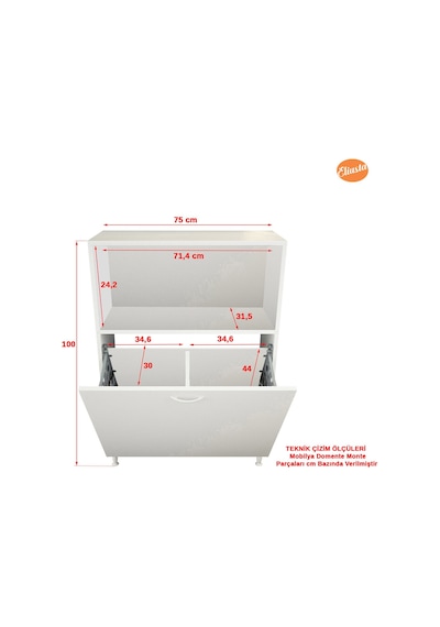 Iki Gözlü Sepetli Banyo Dolabı Beyaz