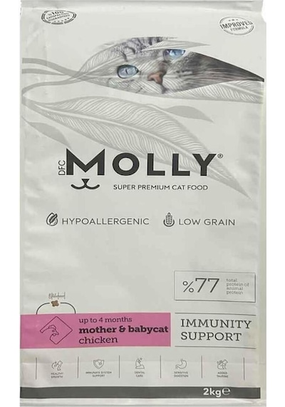 Molly Tavuklu Hipoalerjenik Anne ve Yavru Kedi Kuru Maması 2 KG